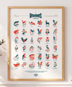 Affiche Rivières Risographie