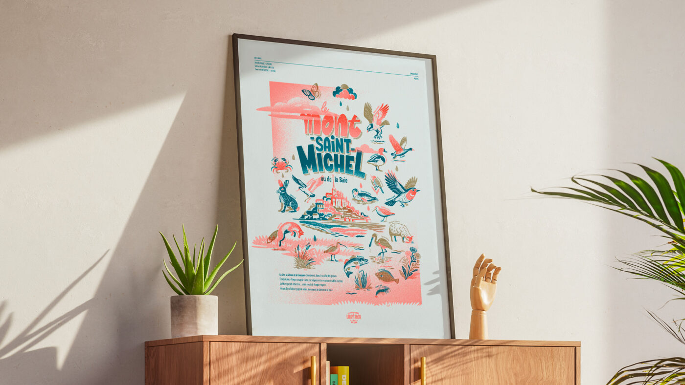 affiche-Mont Saint-Michel-naturaliste-risographie-decoration