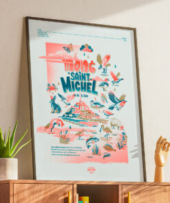 affiche-Mont Saint-Michel-naturaliste-risographie-decoration
