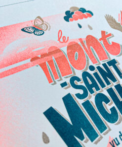 affiche-Mont Saint-Michel-naturaliste-risographie-decoration