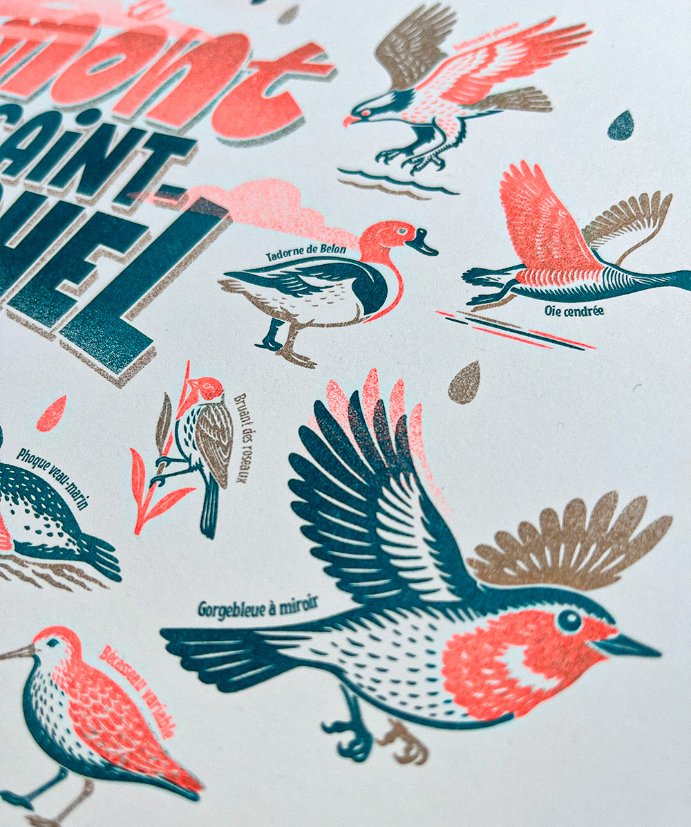 affiche-Mont Saint-Michel-naturaliste-risographie-decoration