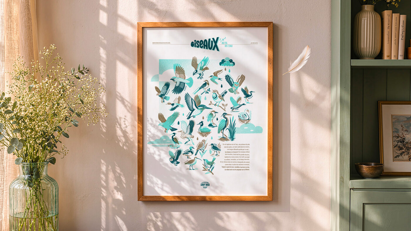 affiche-Oiseaux-naturaliste-risographie-decoration